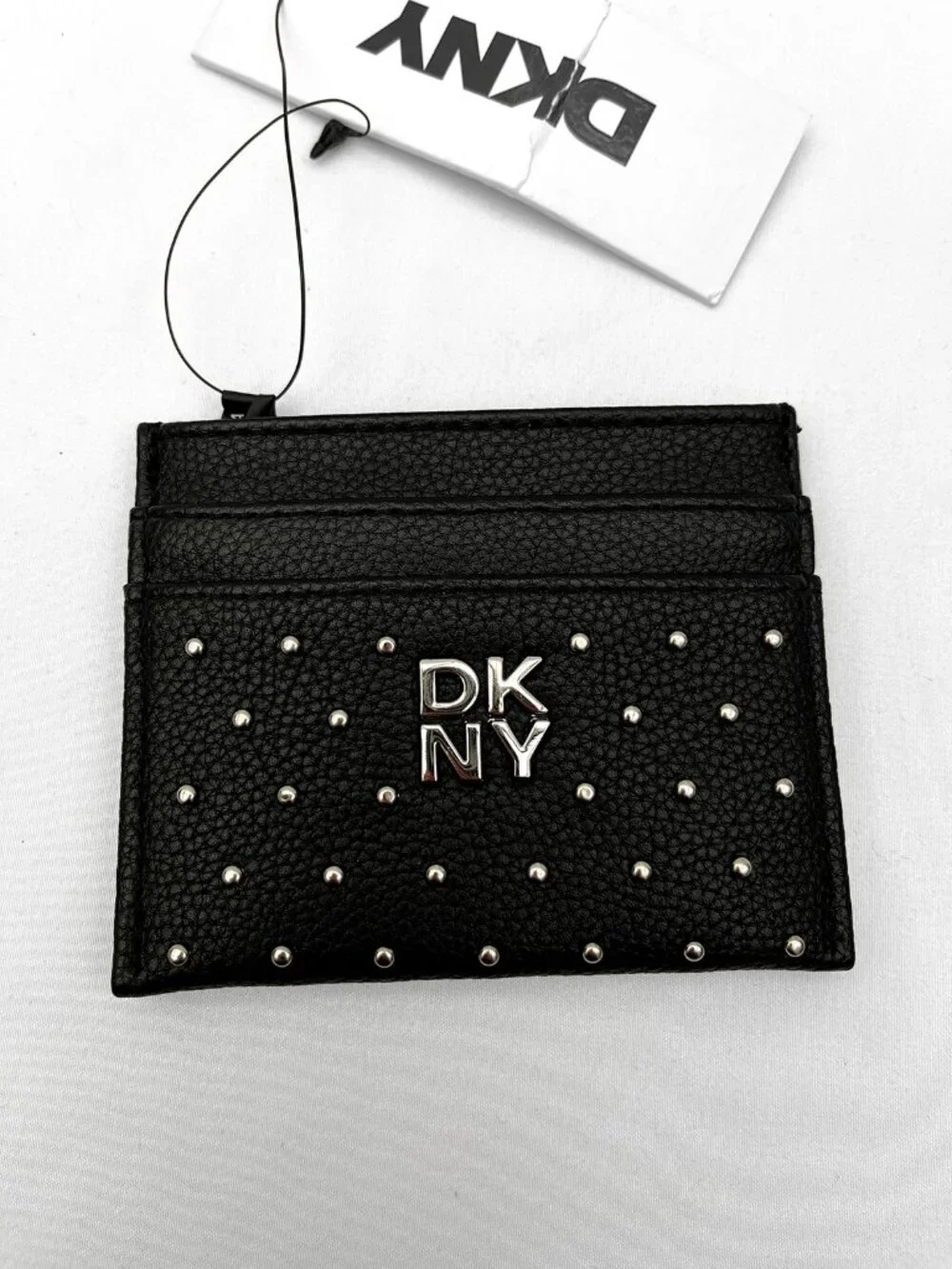 DKNY Jenny Studded Card Holder Black – Slim Wallet – New With Tags